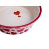 Petface Red Hearts Flared Ceramic Bowl for Cats