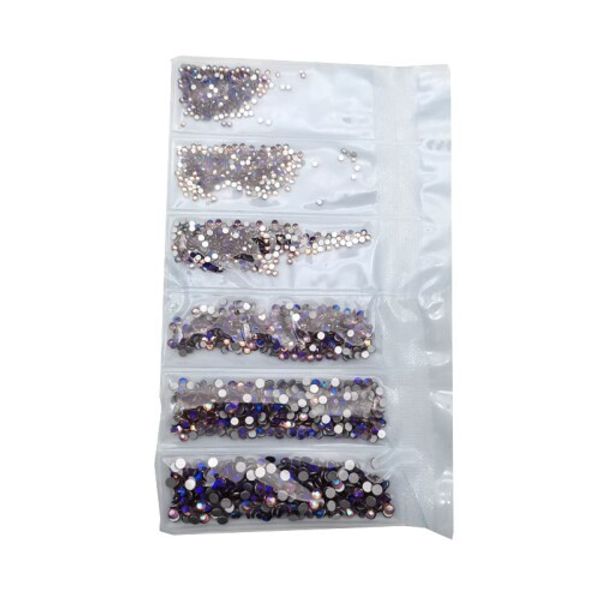 SS4-SS12 1728PCS/PACK (1.5MM-3.2MM) Light Purple AB Drill Rhinestones Glass Rhinestones Crystals Nail Decoration Figure Model Car Jewelry Clothes Decoration DIY Handmade Decorative Accessories