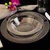 10.25" Disposable Clear Round Plastic Dinner Plates Mod Collection Design 80pcs