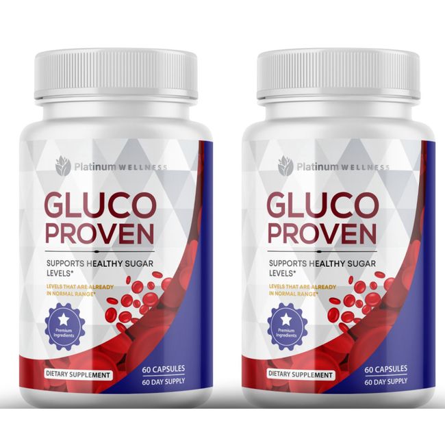 2- (PACK) Gluco Proven, Blood Sugar Formula - 60Ct