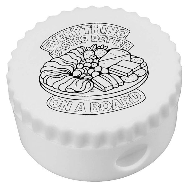 'Everything Tastes Better On A Board' Compact Pencil Sharpener (PS00048004)