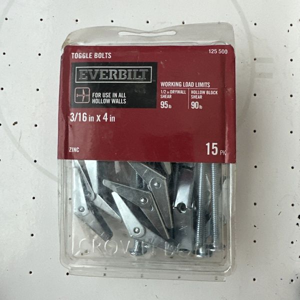 (15-Pk) Everbilt Phillips Anchor Toggle Bolt Mushroom-Head Zinc-Plated Steel