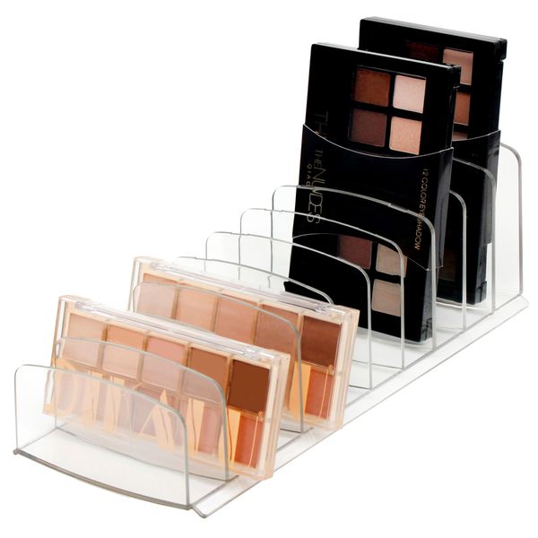 Youngever Plastic Makeup Palette Organizer, Clear Eyeshadow Holder, 10 Compartment Cosmetic Palette Organizer, Makeup Palette Holder