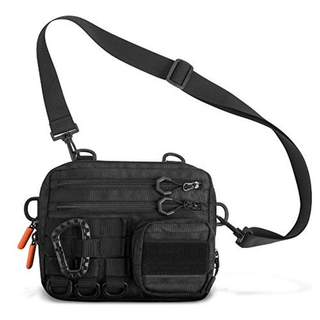 Fitdom Tactical Inspired Sports Utility Chest Pack. Chest Bag for Men with  Built-in Phone Holder. This EDC Rig Pouch Vest is Perfect for Workouts