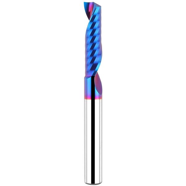 EANOSIC Solid Carbide Single Flute End Mill 1/4” Shank, Upcut CNC Spiral Router Bit O Flute Milling Cutter for Aluminum Plastic Acrylic PVC MDF