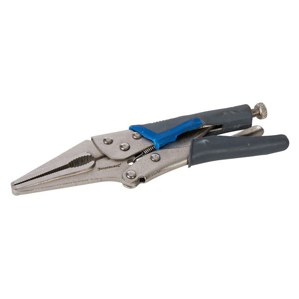 Silverline Self Locking Soft-Grip Long Nose Pliers 165mm (633582)