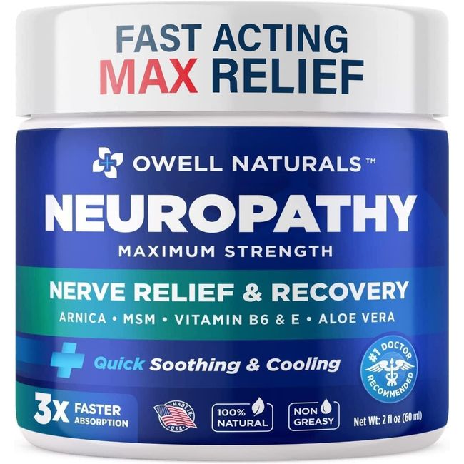 Neuropathy Nerve Relief Cream All Natural for Feet, Hands, Legs Toes