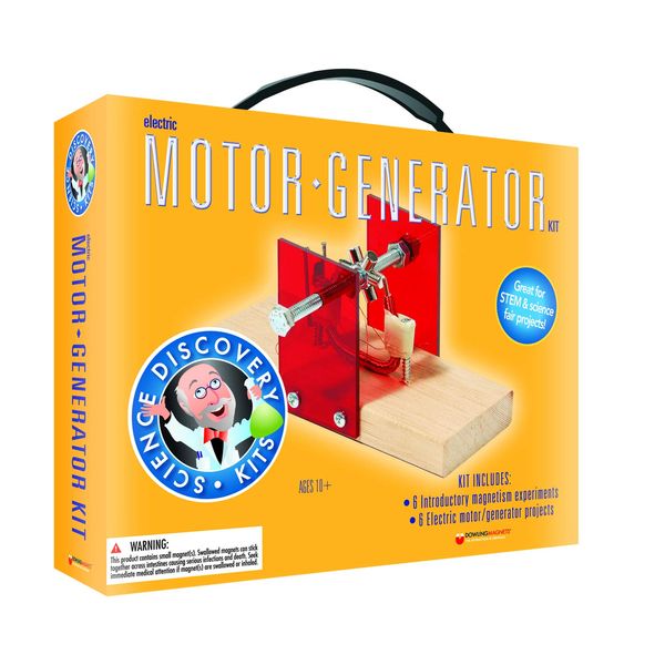 Dowling Magnets Science Discovery Kit: Electric Motor Generator. Science Experiments/Science Lab/Engineering Kit/STEM Kit/Physics for Kids and Teens/Electric Generator Kit. Item 731101.