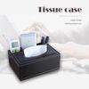 EINEY Tissue Case, Storage Case, Remote Control Rack, Multi-functional, Tabletop Storage Box, Tabletop Storage Case, Small Items, Stationery, Remote Control Rack, Pen Stand, Simple Design (Black)