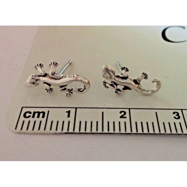 Sterling Silver 12x8mm Small Gecko Lizard Studs Earrings! Southwest!