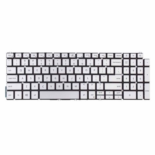 TLBTEK Backlight Keyboard Replacement Compatible with Dell Inspiron 15 5000 5501 5502 5508 5584 P85F 5590 P88F 5593 5594 5598,15 3501 3502 3505,15 7000 7590 7591 7791 Series Laptop（Silver ）