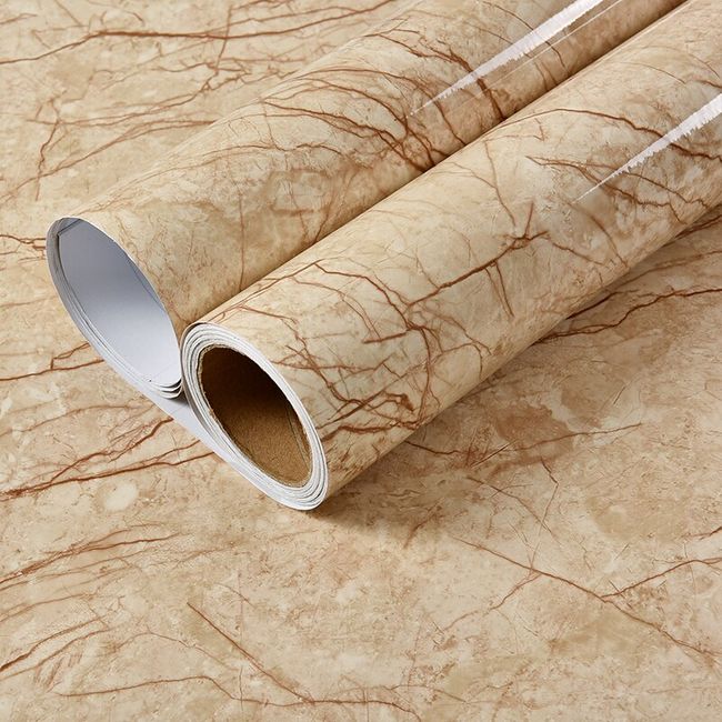 80cm Width Waterproof Marble Wallpaper Rolls Vinyl Self Adhesive