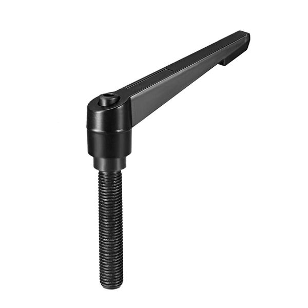 sourcing map M16 x 80mm Handle Adjustable Clamping Lever Thread Push Button Ratchet Male Threaded Stud Knobs Locking Rotating Screw Handles Quick Release Bolt Black