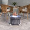 Outsunny Smokeless Fire Pit with Mat, 20" Firepit, Magnesium Oxide, Black