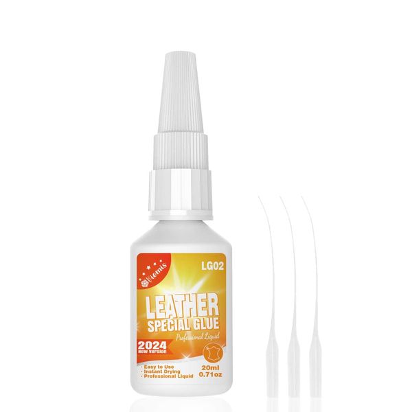 20g Leather & Fabric Adhesive: Strong, Clear & Flexible for Craft, Repair, Upholstery | Perfect for Shoes, Bags, Furniture