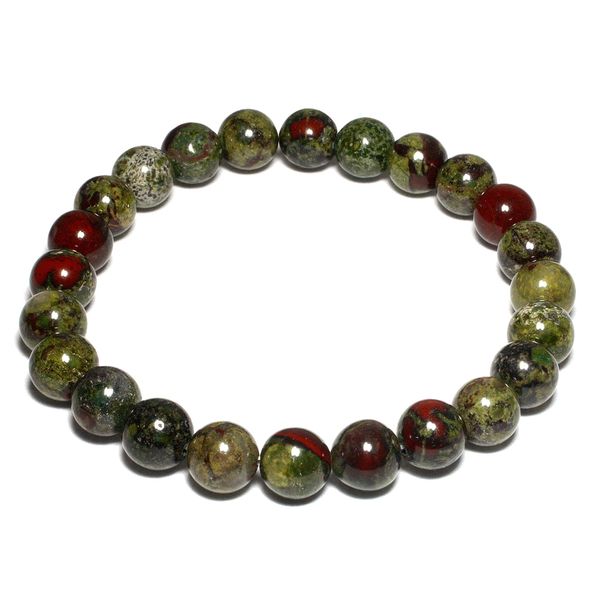 Dragon's Blood Jasper 8mm Round Bead Bracelet