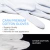 Cara Moisturizing Eczema Cotton Gloves, Small, White, 1 Pair