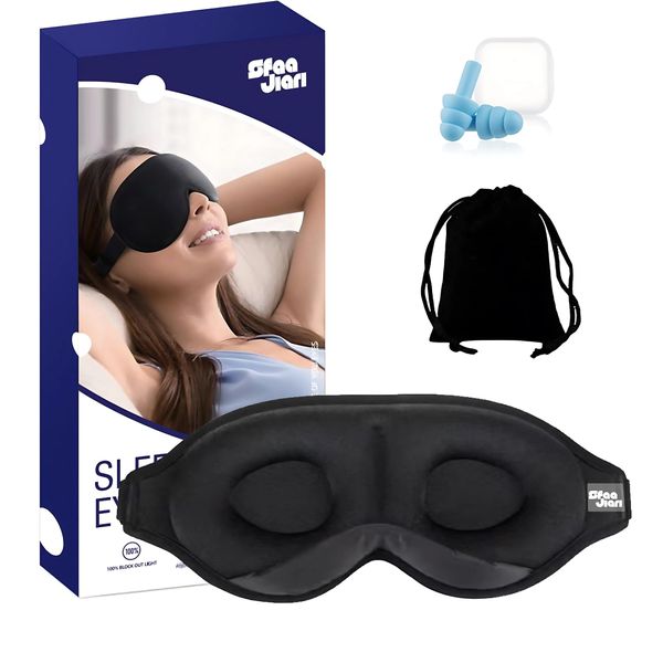 Blackout Sleep Mask, Eye Mask for Sleeping, Soft Sleeping Mask & Blindfold, Sleep Masks & Eyemask for Travel, Sleep Eye Mask for Restful Sleep