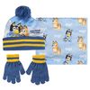 Bluey Bobble Hat + Snood Scarf + Gloves Set Blue One Size