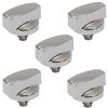 Genuine Belling 444445412 444445413 1000DF Oven Cooker Knob Function Control Switch (Silver/Chrome, Pack of 5 Knobs)