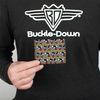 Buckle-Down Men's Nerdy Mickey Mouse 3-Pose Stripe Gray Bi-Fold Wallet, Multicolor, Default Size