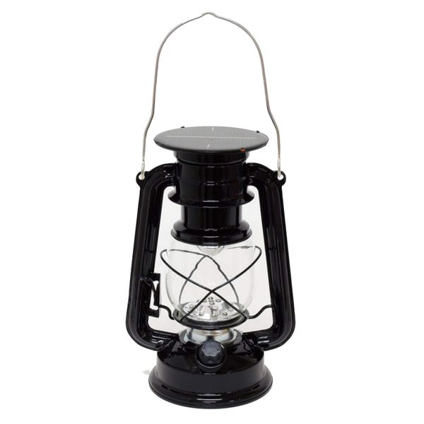 Maruwa Boeki Solar LED Premium Lantern, Black, Size (W x D x H): Approx. 6.0 x 4.5 x 0.5 inches (15.3 x 11.5 x 23.8 cm), 4008800-07