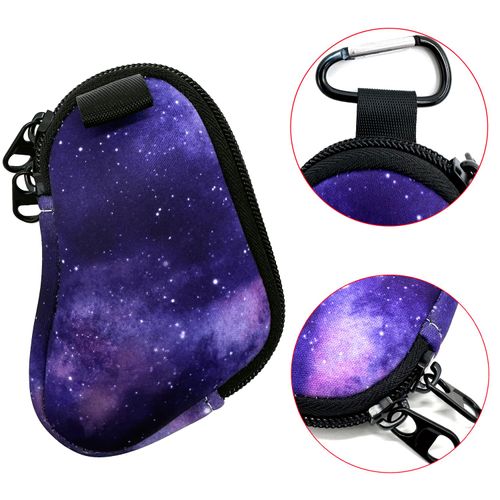 AMMKRO Neoprene Asthma Inhaler Holder, Protective Portable Travel Handy Holster, Lightweight Carrying Case with Carabiner Clip, Inhaler Not Included (Purple sky)
