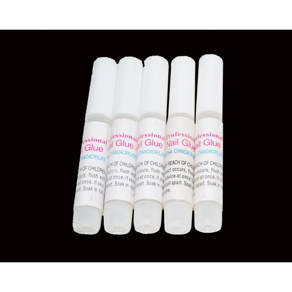 Professional Acrylic Resin False Nail Glue Set of 5x 2g tubes