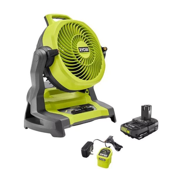 ☀ NEW RYOBI 18-Volt ONE + Hybrid Portable Bucket Top Misting Fan w/ Battery☀