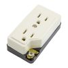 Maxar Electric Grounding Double Outlet with Earth Terminal, White, 1 Piece