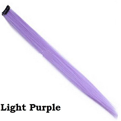 New Funky Colourful Streak 22" Clip in Hair Extensions Range colors party Lot (Light purple)