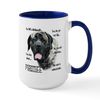 CafePress Brindle Mastiff FAQ 15 oz (444 ml) Ceramic Coffee Mug