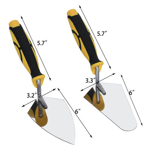 Concrete Masonry Tools Set 6" Stainless Steel Pointing and Gauging Brick Laying Trowel Stucco Cement Flooring Kit Construction Hand Tool