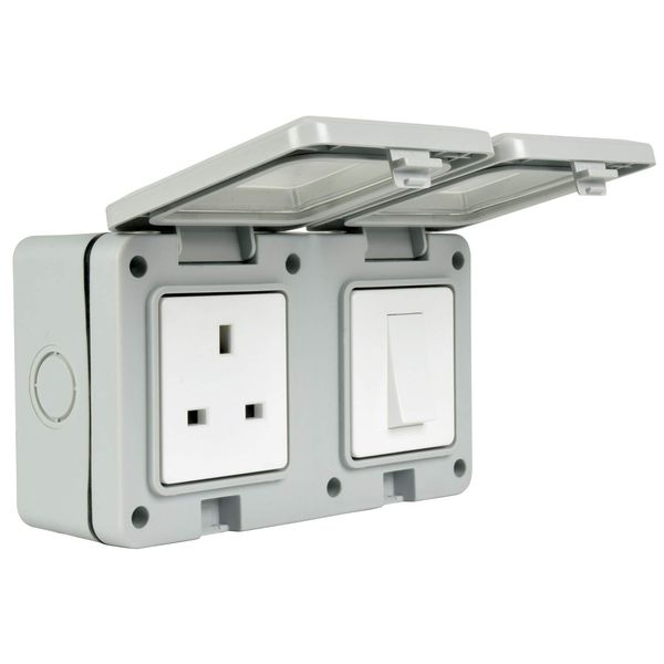 Mercury | Weatherproof Mains OUtdoor Single Switch and Socket