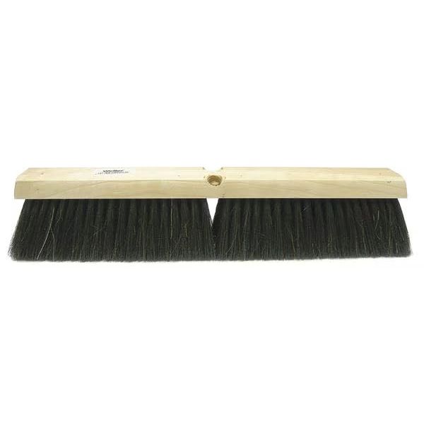 24 in Sweep Face Broom Head, Soft, Natural, Black