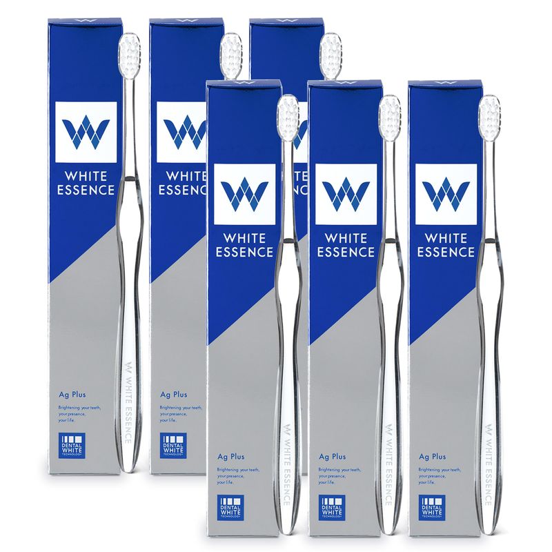 White Essence Ag Plus Toothbrush, Small, Compact, Extra Fine Toothpaste ...