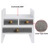 X-cosrack Adjustable Desk Shelves for Storage, Desktop Bookshelf with 3 Drawers, White Wood Desk Shelf for Top of Desk, Corner Desktop Organizer for Women Office
