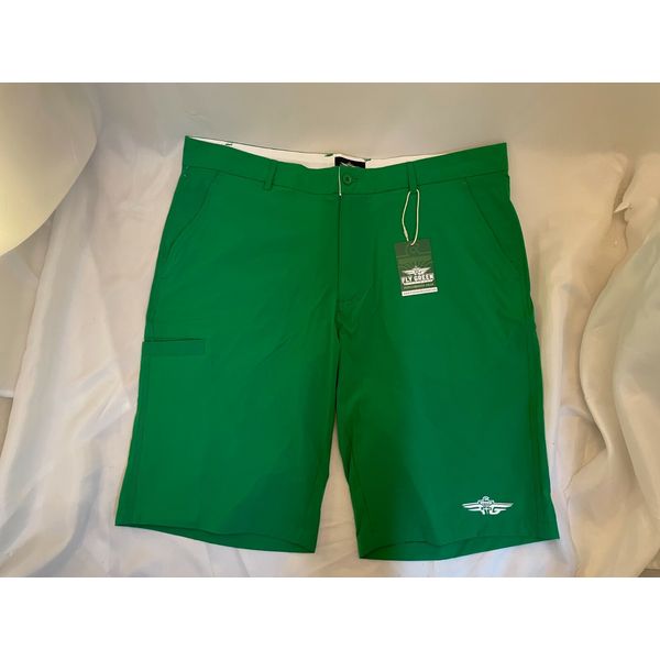 FLY GREEN DISC GOLF TOWEL POCKET PERFORMANCE SHORTS(TM)  - GREEN - SIZE 38