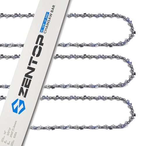 ZENTOP 14 Inch Chainsaw Bar and Chains, .050'' Gauge 3/8" LP Pitch 52DL Fits Echo CS-310, Husqvarna 120, Ryobi RY3714 and More