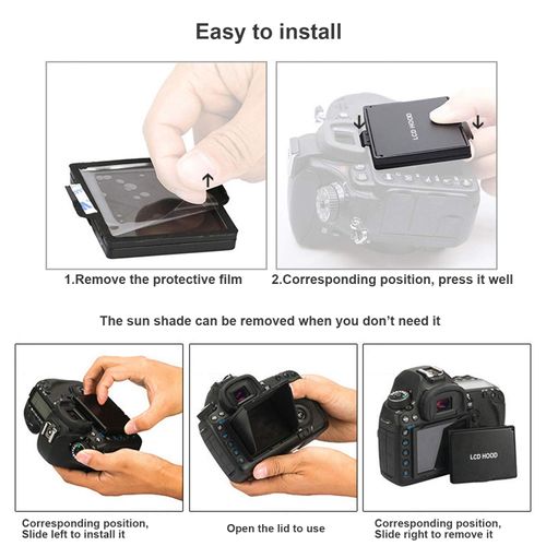 STSEETOP Camera LCD Sun Shade Sun Hood Camera LCD Viewfinder Professional Optical Sunshade with Screen Protector for Nikon D4 D4S