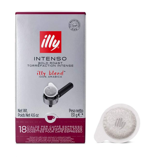 Illy Blend Pods Individually Wrapped Dark Roast (Intenso) 18P Pod Capsules (x1)