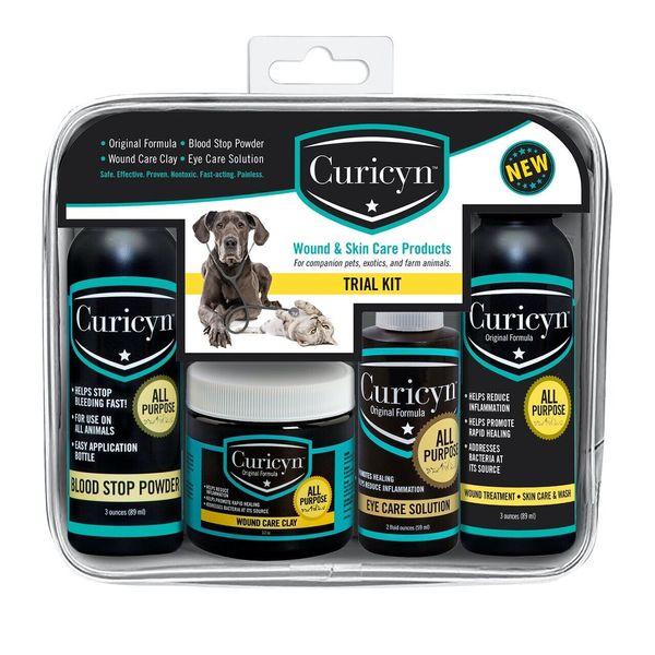 Curicyn Wound & Skin Care Trial Kit 5pc for Pets and Farm Animals