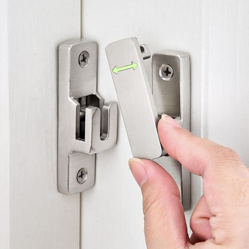 INIRET Silvery 90/180 Degree Flip Latch - Heavy-Duty Lock Bolt for Gate, Barn, Garden, Fence, Shed, and Window Applications(Luminous)