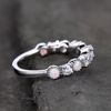 925 Silver Plated Opal Promise Ring 1.65 CT Simulated Diamond Stacking Rings