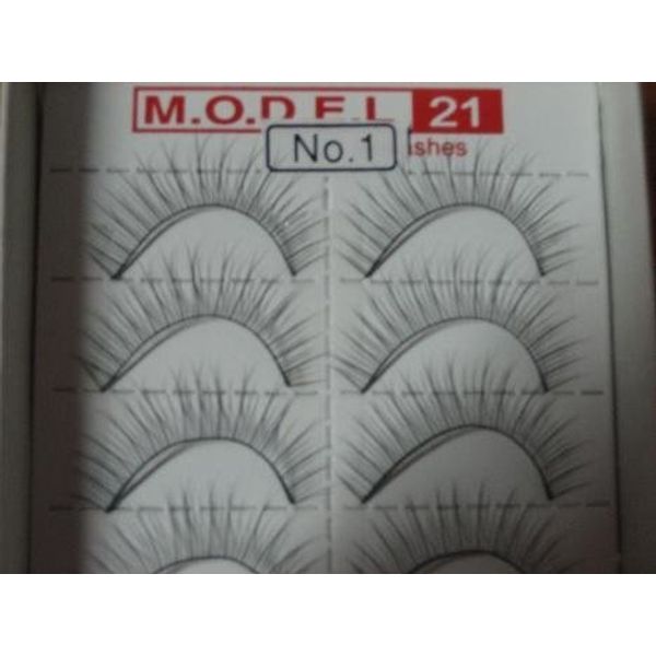 MODEL 21 False Fake Lashes, No. 1 Eyelashes 10 Pairs
