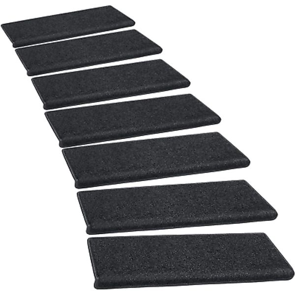 Non-Slip Carpet Stair Treads 14-Piece Set Pet-Friendly, Washable, 9.5”x30” Black