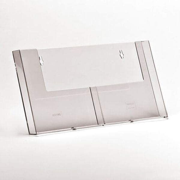 A5 Wall Mount Leaflet Holder 2 Pocket Brochure Dispenser & Menu Display