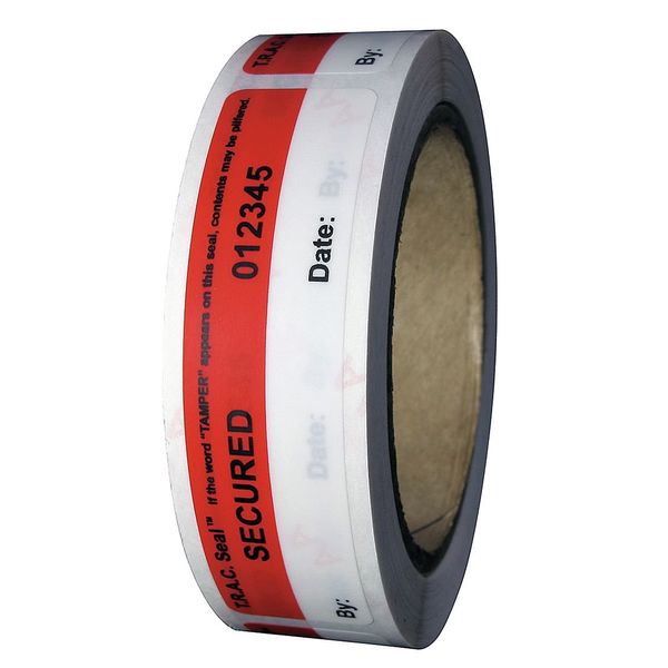 Tamper-Evident Tape, 1In x 4In, PK250