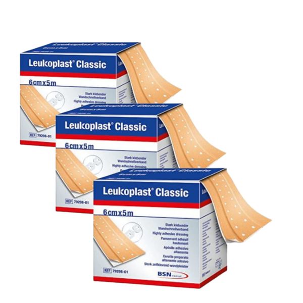 Leukoplast Classic Pflaster Meterware 5 m x 6 cm im 3er Set