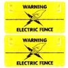 2x Electric Fence Warning Plastic Sign Double Sided Poly Wire tape Screw Fixing